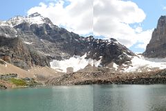 48 Panoramic View Of Opabin Lake With Ringrose Peak and Mount Hungabee, Opabin Pass, Mount Biddle and Schaffer Ridge Near Lake O-Hara